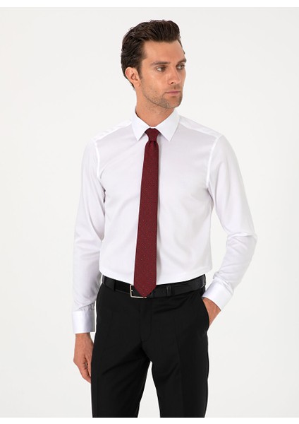 Beyaz Erkek Slim Fit Gömlek Nonax