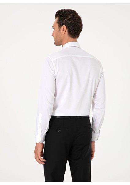 Beyaz Erkek Slim Fit Gömlek Nonax