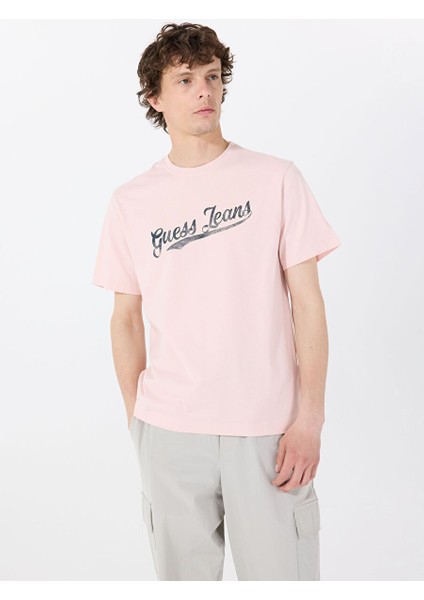 Pembe Erkek Regular Fit Desenli T-Shirt M5GI54K8FQ4G6R4 Gj Ss Cn Reg 1981