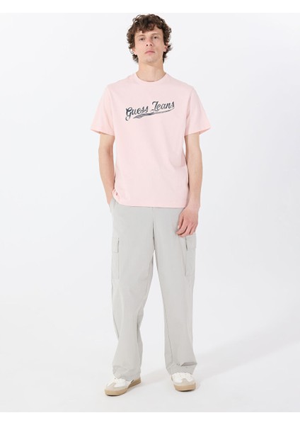 Pembe Erkek Regular Fit Desenli T-Shirt M5GI54K8FQ4G6R4 Gj Ss Cn Reg 1981