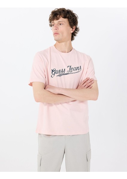 Pembe Erkek Regular Fit Desenli T-Shirt M5GI54K8FQ4G6R4 Gj Ss Cn Reg 1981