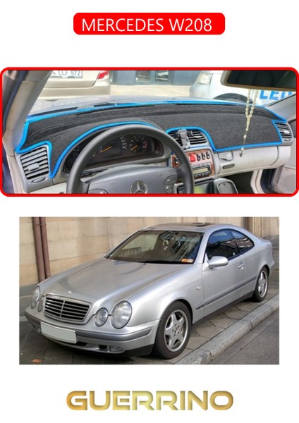 Mercedes W208 Torpido Koruma Halısı Kırmızı Kenar