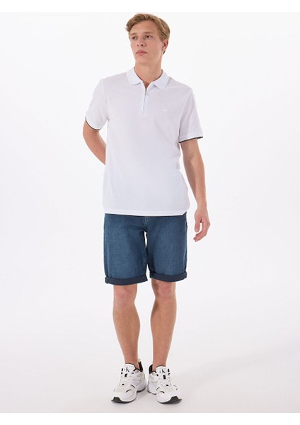 Lacivert Erkek Regular Fit Yıkamalı Denim Şort Chıcago - 1821