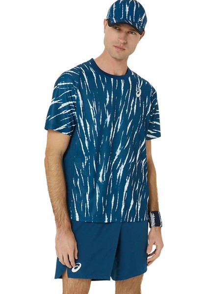 2041A302-412 Men Game Ss Top Mavi - Beyaz Erkek Yuvarlak Yaka Normal Kalıp T-Shirt
