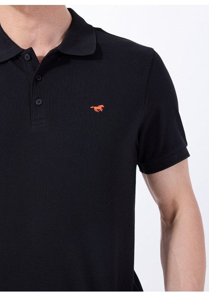 Siyah Erkek Relaxed Baskılı Polo T-Shirt M5SM-TST1335 indirimleri