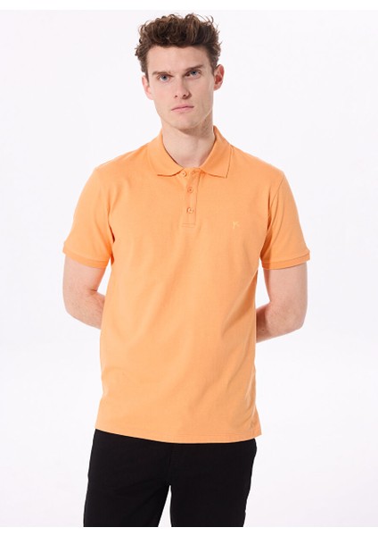 Polo Yaka Düz Turuncu Erkek T-Shirt Legolas Y