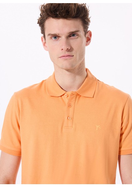 Polo Yaka Düz Turuncu Erkek T-Shirt Legolas Y modelleri