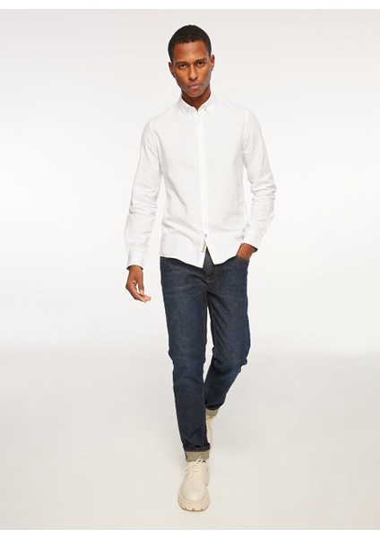 Slim Fit Gömlek Yaka Beyaz Erkek Gömlek FM23W03CU fiyatları