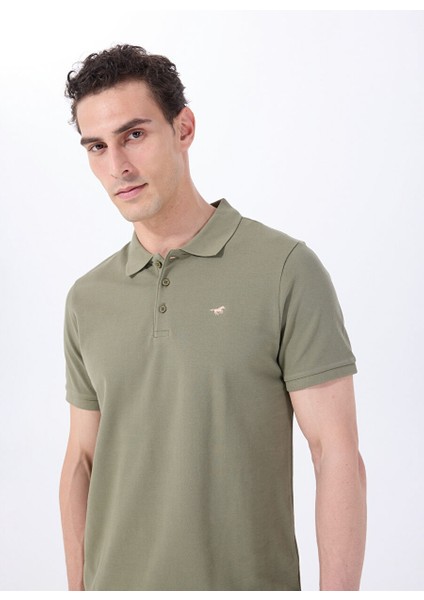 Haki Erkek Relaxed Baskılı Polo T-Shirt M5SM-TST1335