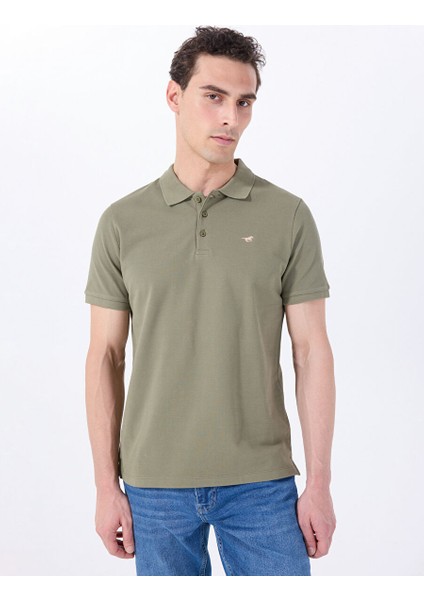 Haki Erkek Relaxed Baskılı Polo T-Shirt M5SM-TST1335 modelleri