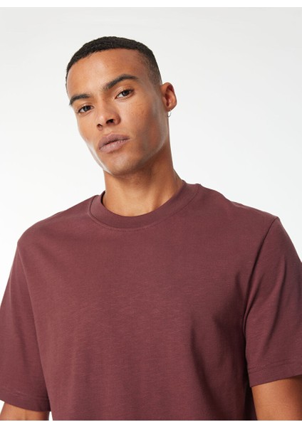 Bordo Erkek Regular Fit T-Shirt W241673H45 Bordo T-Shirt