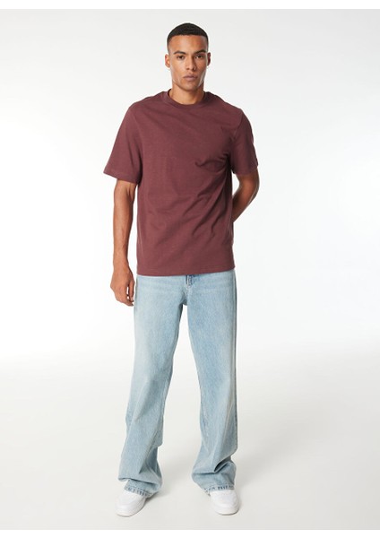 Bordo Erkek Regular Fit T-Shirt W241673H45 Bordo T-Shirt modelleri