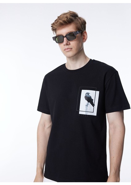 Gmg Fırenze Bisiklet Yaka Siyah Erkek T-Shirt GU24MSS03011
