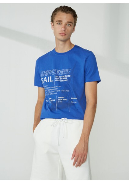 Bisiklet Yaka Düz Saks Erkek T-Shirt Rıg T-Shırt