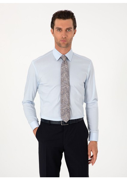 Mavi Erkek Slim Fit Gömlek Pıxel