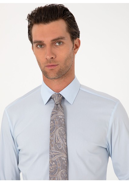 Mavi Erkek Slim Fit Gömlek Pıxel