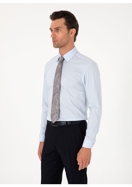 Mavi Erkek Slim Fit Gömlek Pıxel