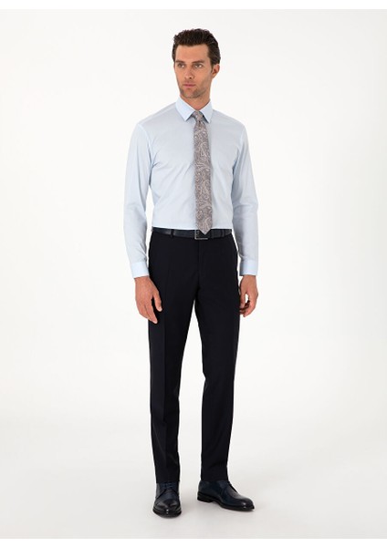 Mavi Erkek Slim Fit Gömlek Pıxel