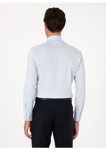 Mavi Erkek Slim Fit Gömlek Pıxel