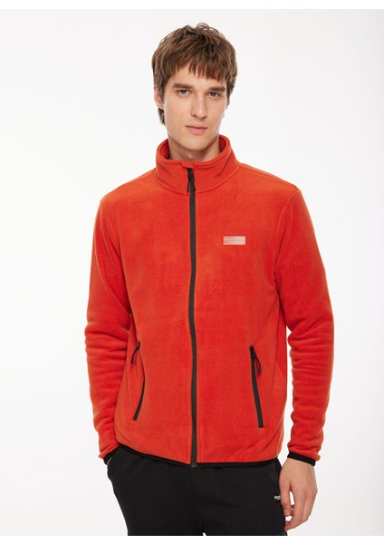 Kiremit Erkek Kapüşon Yaka Standart Fit Polar Sweatshırt D3WM-SWT2