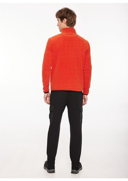 Kiremit Erkek Kapüşon Yaka Standart Fit Polar Sweatshırt D3WM-SWT2
