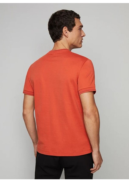 Turuncu Erkek Slim Fit T-Shirt HM500782 modelleri