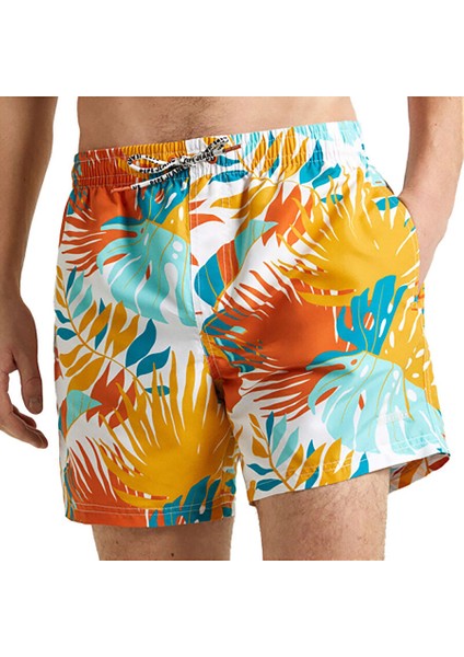 Sarı Erkek Normal Çiçek Şort Mayo PMB10391 043 Leaf Swımshort
