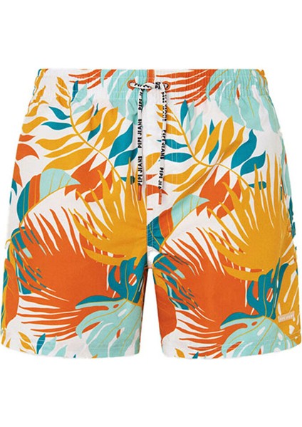 Sarı Erkek Normal Çiçek Şort Mayo PMB10391 043 Leaf Swımshort