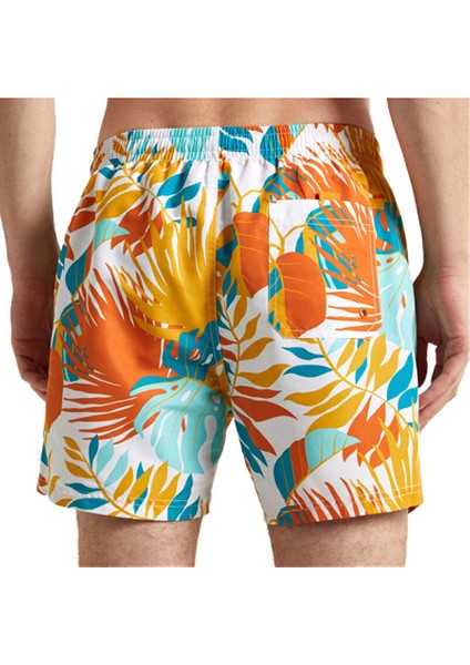 Sarı Erkek Normal Çiçek Şort Mayo PMB10391 043 Leaf Swımshort