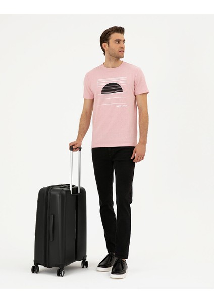 Pembe Erkek Slim Fit Desenli T-Shirt Zoy fırsatları