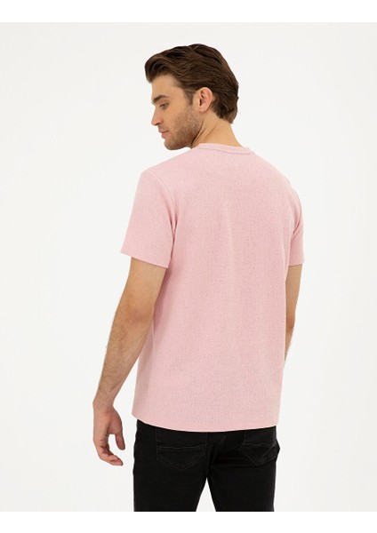 Pembe Erkek Slim Fit Desenli T-Shirt Zoy indirimleri