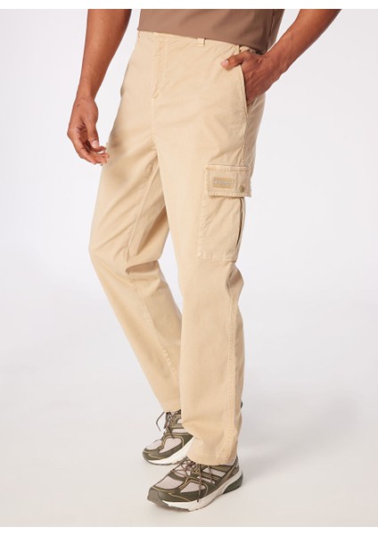 Açık Kahve Erkek Standart Fit Lastikli Paça Kargo Pantolon D4SM-PNT3802