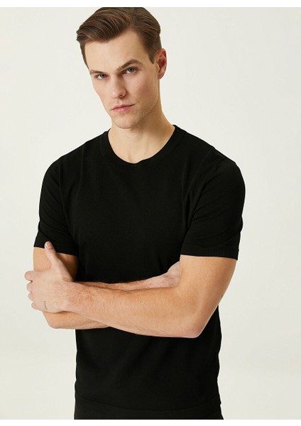 Bisiklet Yaka Slim Fit Siyah Erkek Kazak 1090425 fiyatları