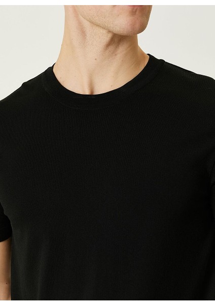 Bisiklet Yaka Slim Fit Siyah Erkek Kazak 1090425