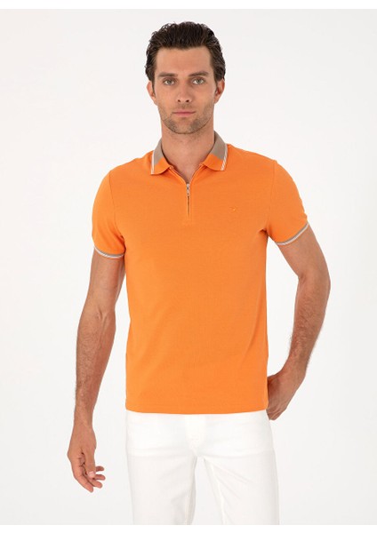 Turuncu Erkek Slim Fit T-Shirt Gorgeo