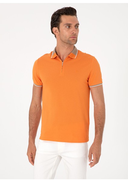 Turuncu Erkek Slim Fit T-Shirt Gorgeo modelleri