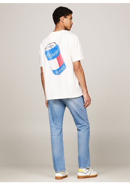 Bisiklet Yaka Baskılı Krem Erkek T-Shirt DM0DM18548YBH Reg Fn Novelty 2 fırsatları