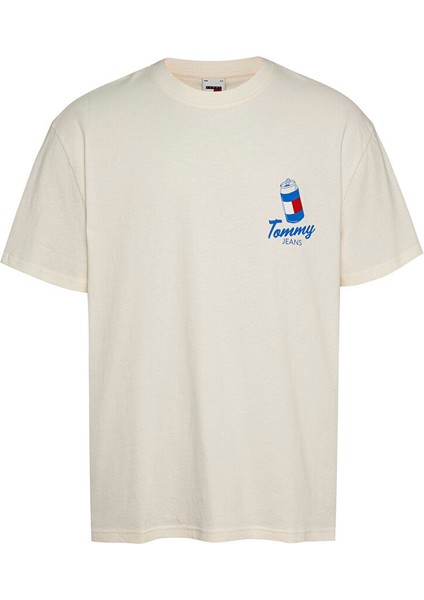 Bisiklet Yaka Baskılı Krem Erkek T-Shirt DM0DM18548YBH Reg Fn Novelty 2 indirimleri