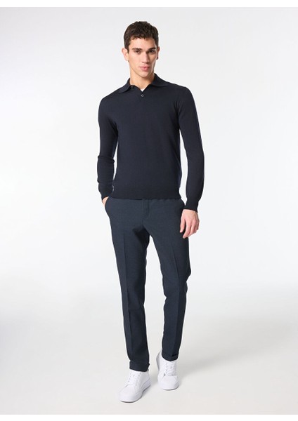 Lacivert Erkek Polo Slim Fit Kazak AU-7004B Jumper Polo fiyatları