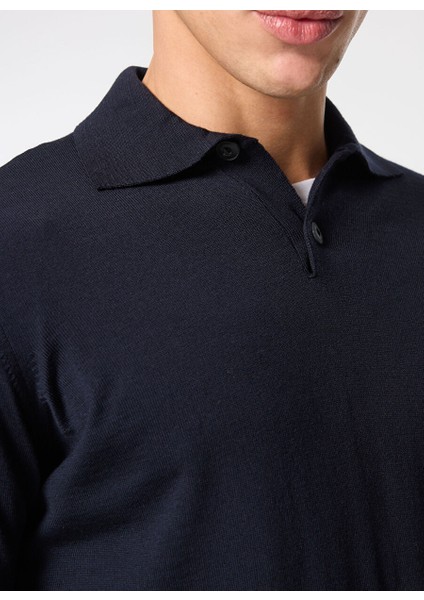 Lacivert Erkek Polo Slim Fit Kazak AU-7004B Jumper Polo fırsatları