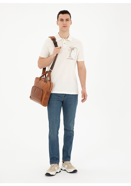 Ekru Erkek Slim Fit Baskılı Polo T-Shirt Arsan fırsatları