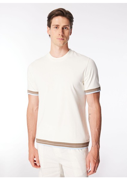 Bisiklet Yaka Kırık Beyaz Erkek T-Shirt TE2676SS T-Shirtkırık Beyaz modelleri