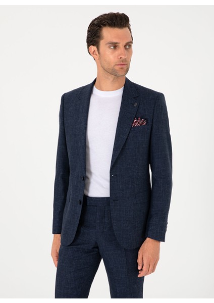 Lacivert Erkek Slim Fit Takım Elbise Excl Sıan