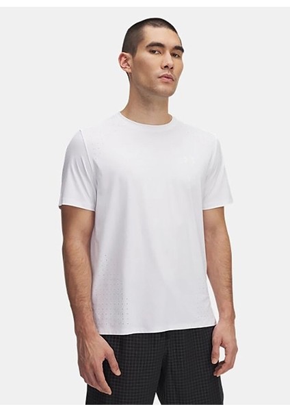 1389802-100 Ua Launch Elıte Beyaz Erkek Fitted T-Shirt
