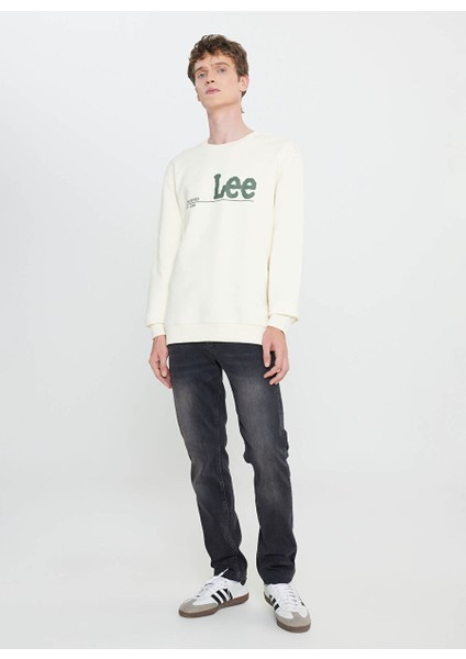Ekru Erkek Regular Fit Sweatshirt LV25EJ