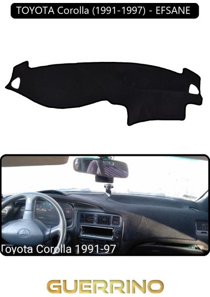 Toyota Corolla (1991-1997) - Efsane Torpido Koruma Halısı Siyah Kenar