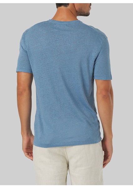 Bisiklet Yaka Mavi Erkek T-Shirt Mr Figui