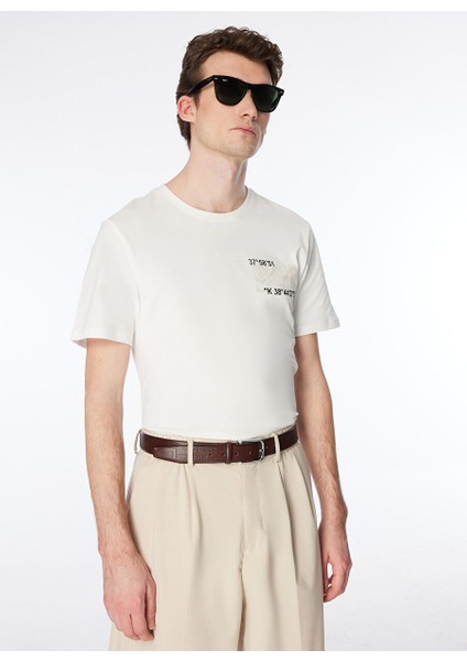 Kırık Beyaz Erkek O Yaka Relaxed Baskılı T-Shirt FS4SM-TST 0517 fiyatları