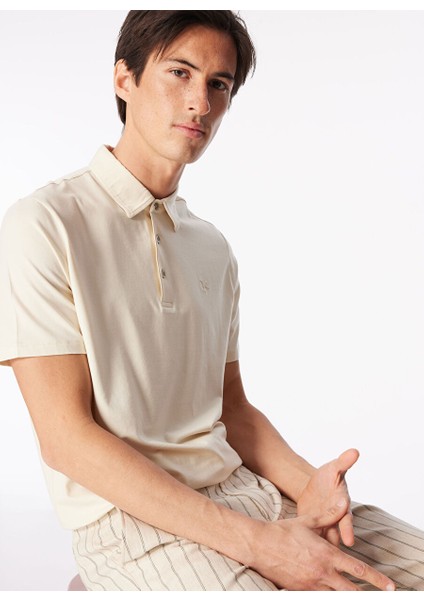 Ekru Erkek Polo Yaka Regular Fit Polo T-Shirt FC4SM-TST 0250