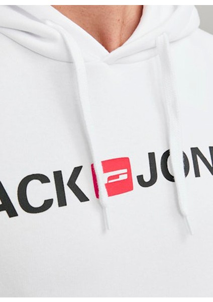 Beyaz Erkek Kapüşon Regular Fit Sweatshirt Jjecorp Old Logo Sweat Hood Noos modelleri